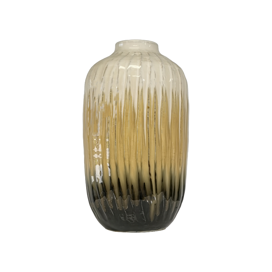Gold-Schwarz Tricolor Vase hoch